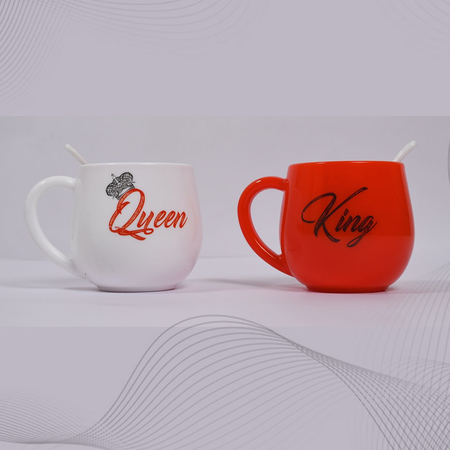 4764 King & Queen Printed Couple Matching Coffee/Tea Plastic Coffee Mug (300ml Set of 2) DeoDap 4764 King & Queen Printed Couple Matching Coffee/Tea Plastic Coffee Mug (300ml Set of 2) DeoDap